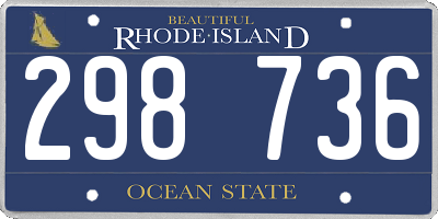 RI license plate 298736