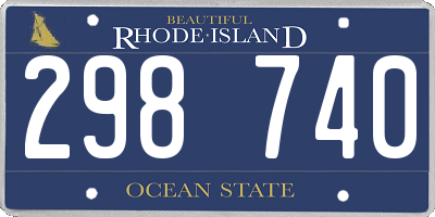 RI license plate 298740