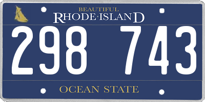RI license plate 298743