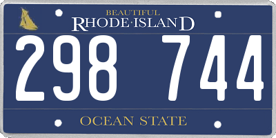 RI license plate 298744