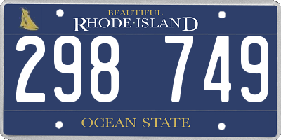RI license plate 298749
