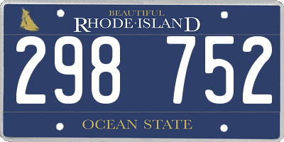 RI license plate 298752
