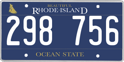 RI license plate 298756