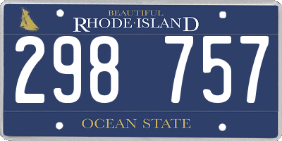 RI license plate 298757