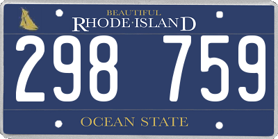 RI license plate 298759