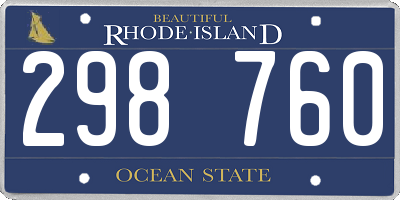 RI license plate 298760