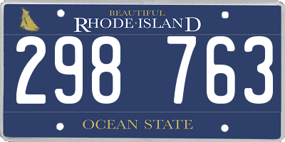 RI license plate 298763