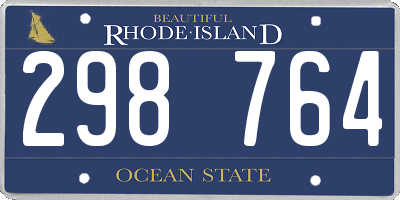 RI license plate 298764