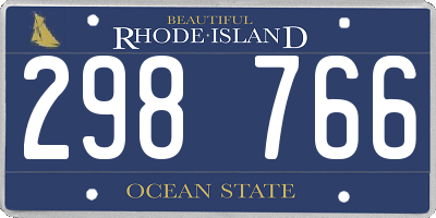 RI license plate 298766