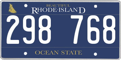 RI license plate 298768
