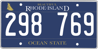 RI license plate 298769