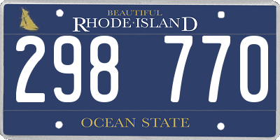 RI license plate 298770