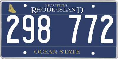 RI license plate 298772