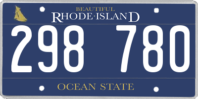 RI license plate 298780