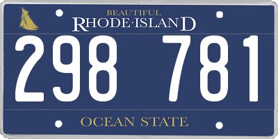 RI license plate 298781