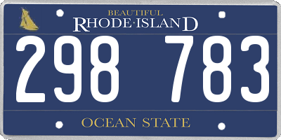 RI license plate 298783