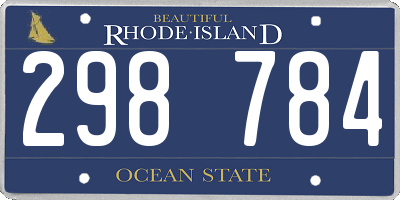 RI license plate 298784
