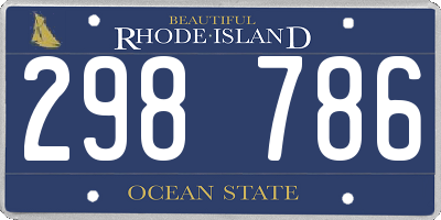 RI license plate 298786