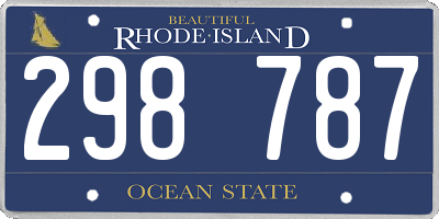 RI license plate 298787
