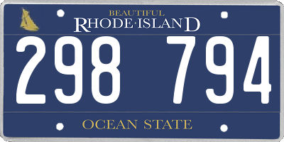 RI license plate 298794