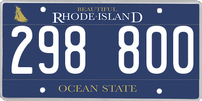 RI license plate 298800