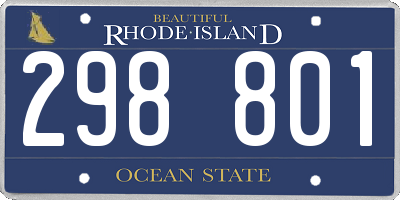 RI license plate 298801