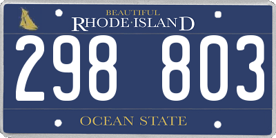 RI license plate 298803