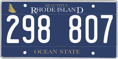 RI license plate 298807