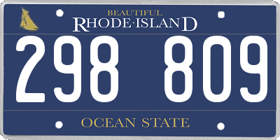 RI license plate 298809