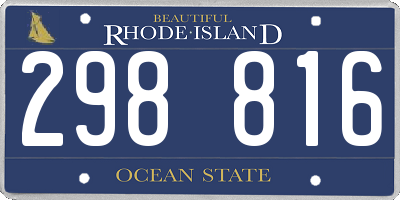 RI license plate 298816