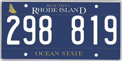 RI license plate 298819