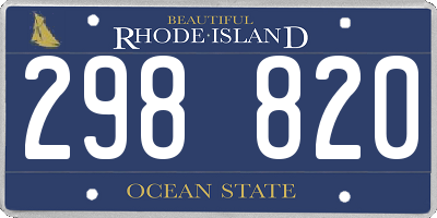 RI license plate 298820