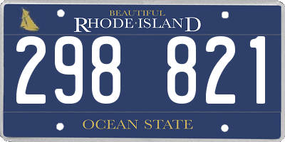 RI license plate 298821
