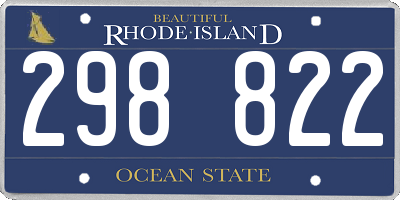 RI license plate 298822