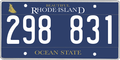RI license plate 298831