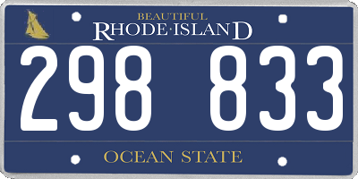 RI license plate 298833