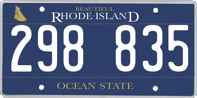 RI license plate 298835