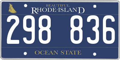 RI license plate 298836