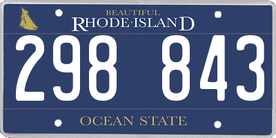 RI license plate 298843