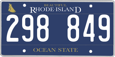 RI license plate 298849