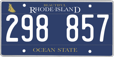 RI license plate 298857