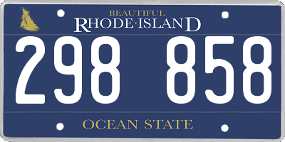RI license plate 298858