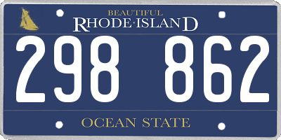 RI license plate 298862