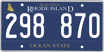RI license plate 298870