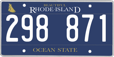 RI license plate 298871