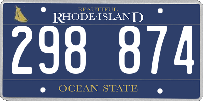 RI license plate 298874