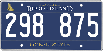 RI license plate 298875
