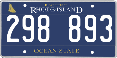 RI license plate 298893