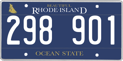 RI license plate 298901