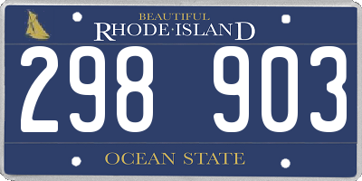 RI license plate 298903